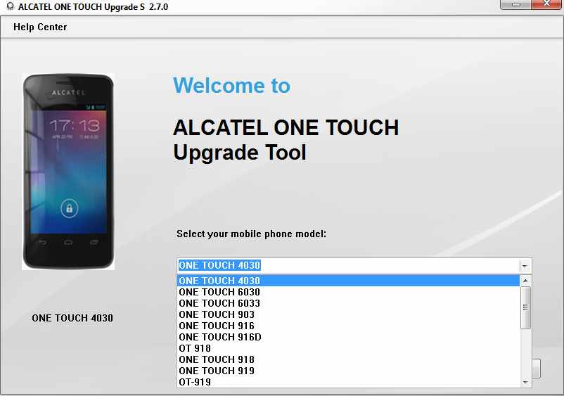 Alcatel one Touch Upgrade Tool